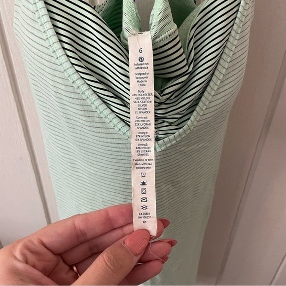 Lululemon Teal and Black Stripe Roll Out Tank - Picture 7 of 9